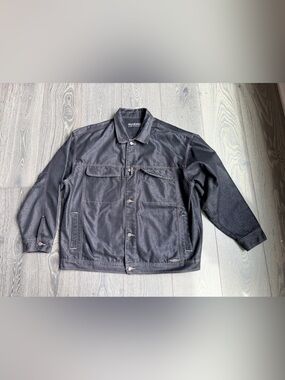 Pelle Pelle Jean Jacket in Black Shimmer Sheen Size XL